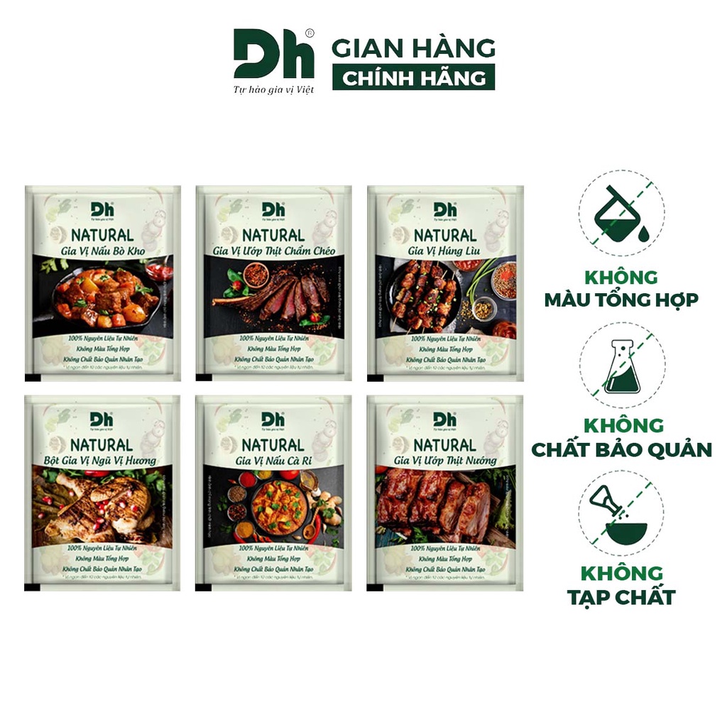 Bột gia vị ngũ vị hương Natural DH Foods ướp thịt nêm sẵn thành phần tự nhiên gói 10gr