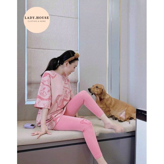 Set đồ mặc nhà chất cotton freesize dưới 56kg dễ thương