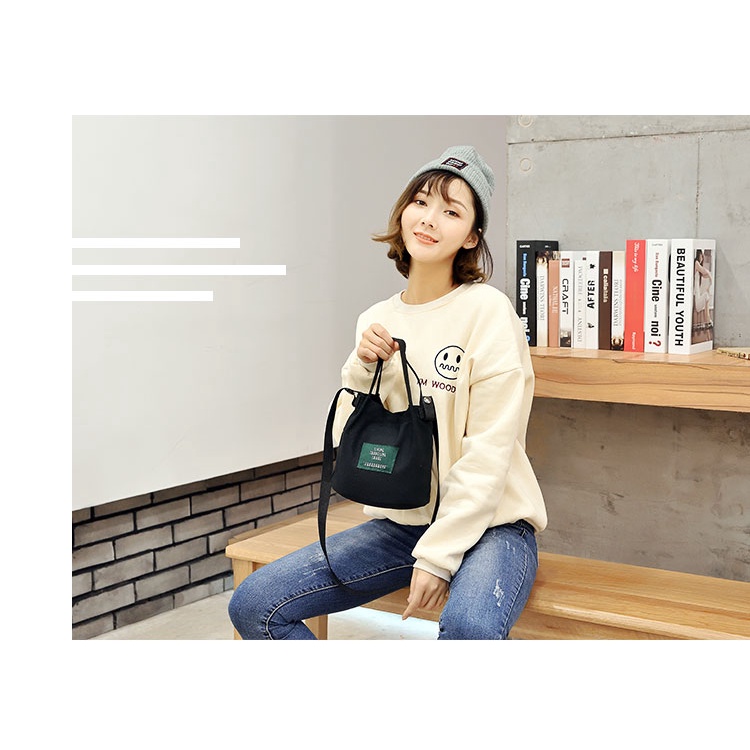 Túi đeo chéo nữ mini vải canvas nhỏ gọn tiện lợi Hạ Băng Designs Living Travelling