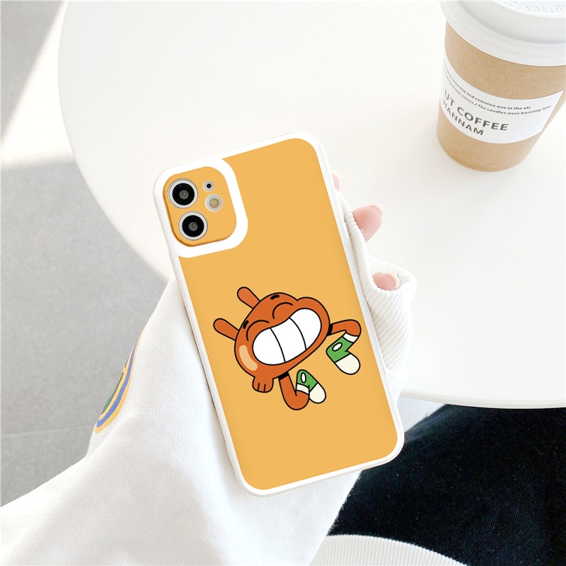 Ốp lưng iphone Mặt cam tinh nghịch cạnh vuông  cho iphone 11 7plus 8plus x xsmax 11pro max 12pro 12promax13promax tr1085