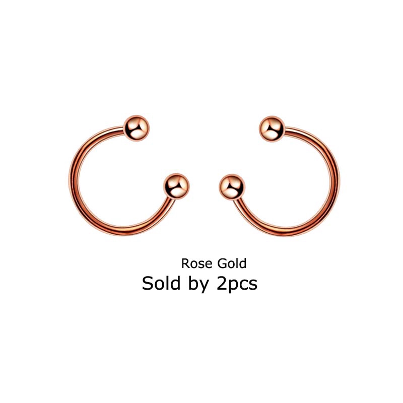 Bộ 2 món trang sức khuyên đầu tròn kép cho nữ
