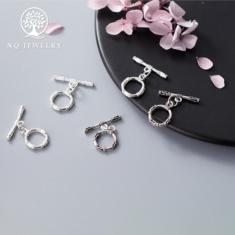 Charm bạc móc khóa tròn kết vòng tay, dây chuỗi - NQ Jewelry