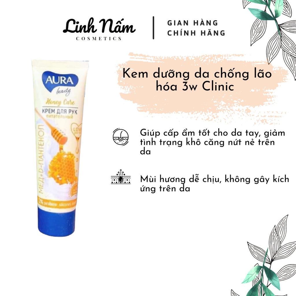 Kem Dưỡng Da Tay Aura Beauty Chiết Xuất Mật Ong và Lô Hội 75ml [Linh Nấm Cosmetics]