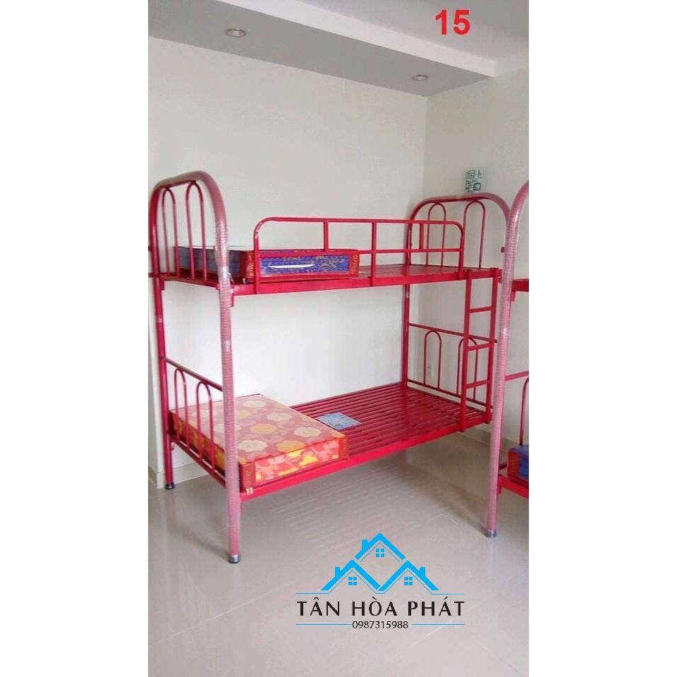 Giường Sắt 2 Tầng sắt cao cấp sơn tĩnh điện Kích thước 1m2x1m2x1m7