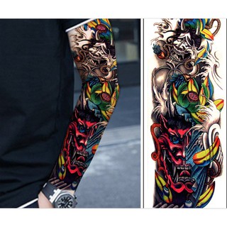 Hình xăm dán kín tay mặt quỉ 17x48cm- tặng bắp tay khi mua từ 2 tấm, tặng đồng size khi mua từ 4 tấm