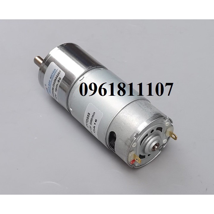 [Nhông kim loại] Motor giảm tốc 12V 555 80 vòng.phút 24V 100rpm