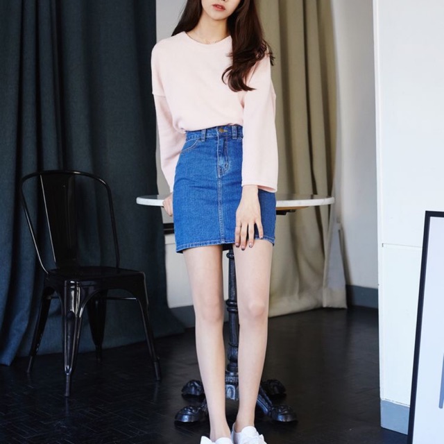 Chân váy jeans co dãn nhẹ