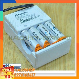 Combo Sạc Pin Đa Năng A-612 Có Kèm 4 Viên Pin Sạc Sony AA hoặc AAA