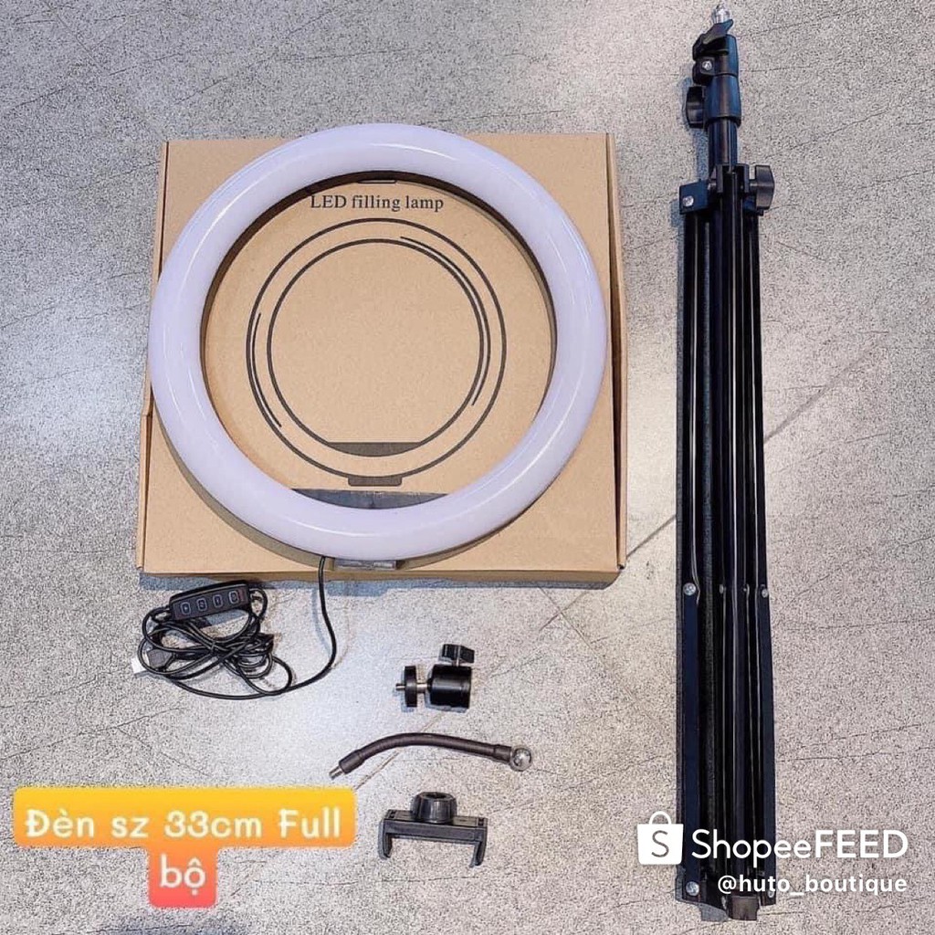Đèn Livestream Chụp Ảnh, Make Up, Đèn Livestream Bán Hàng + Kẹp đt + Chân 2m1