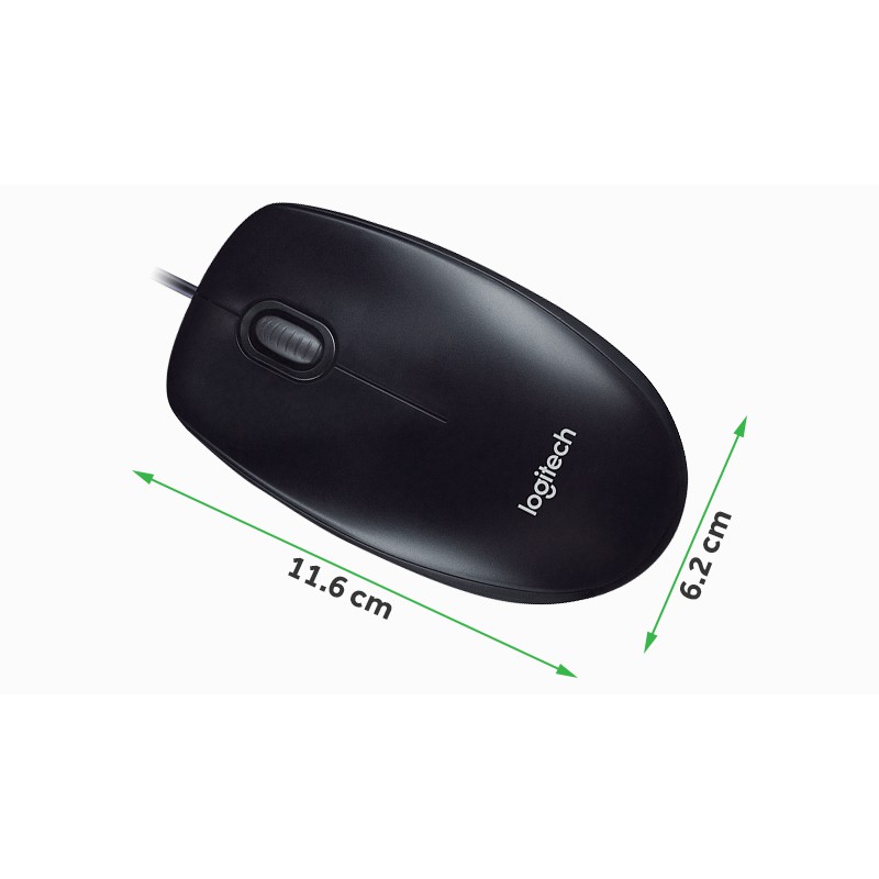 Chuột Máy Tính Có Dây Logitech B100 Đen - Hàng Chính Hãng