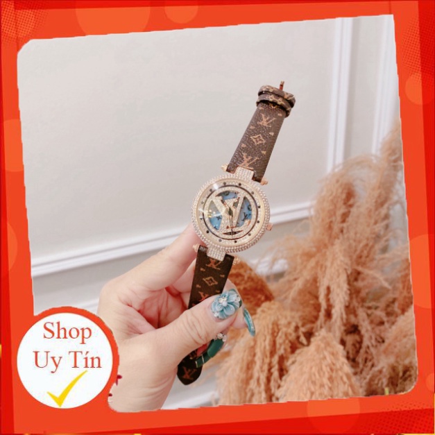 Đồng hồ LV  nữ dây da ko rỉ mặt xoay cao câp bền đẹp siêu hot, chống nước , bảo hành 12 tháng