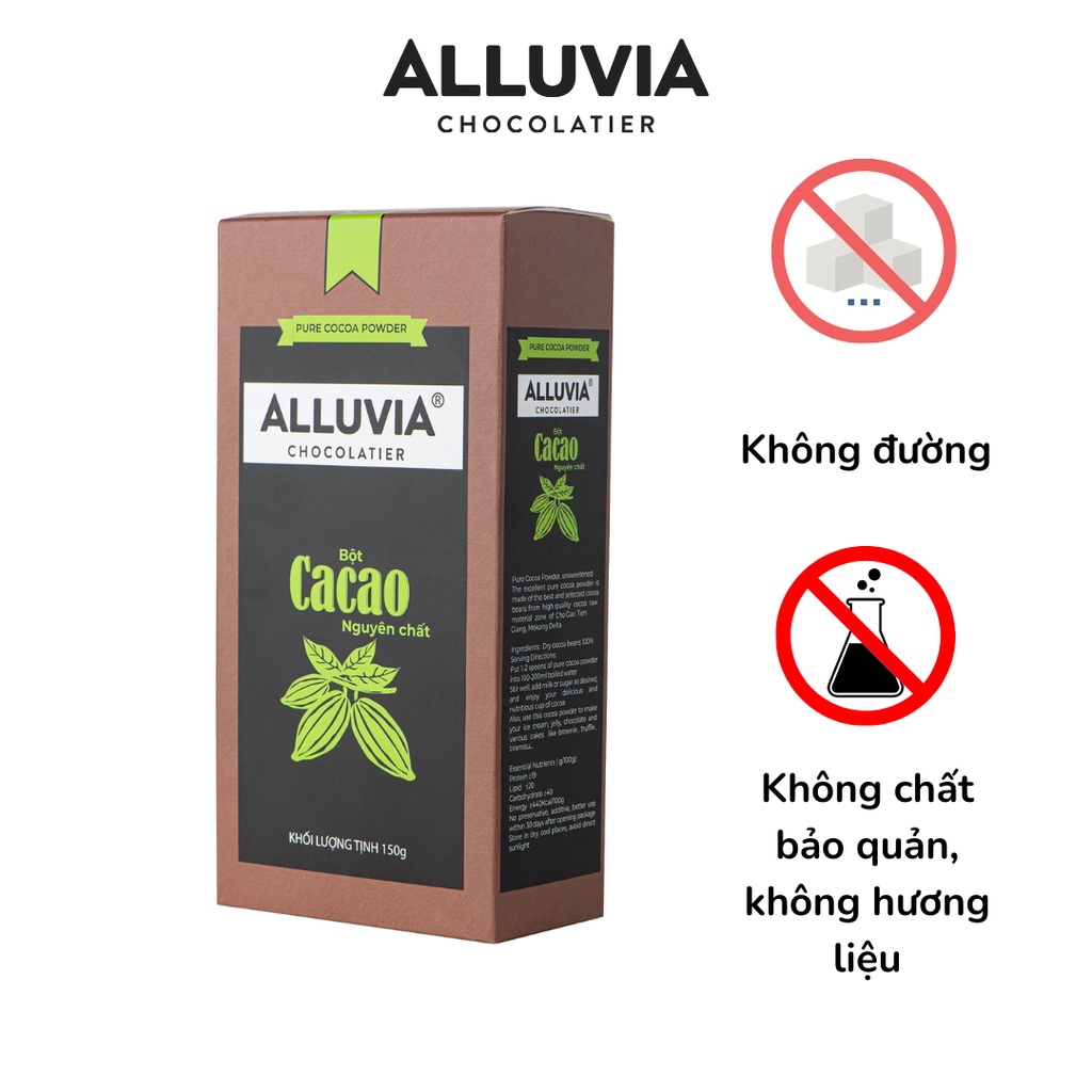 Bột ca cao nguyên chất không đường Alluvia Chocolate 100% cacao tự nhiên dòng thượng hạng Pure cocoa powder | BigBuy360 - bigbuy360.vn