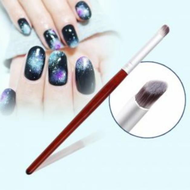 Cọ Ombre Nail Cán Gỗ Đầu Tròn Xiên Làm Móng