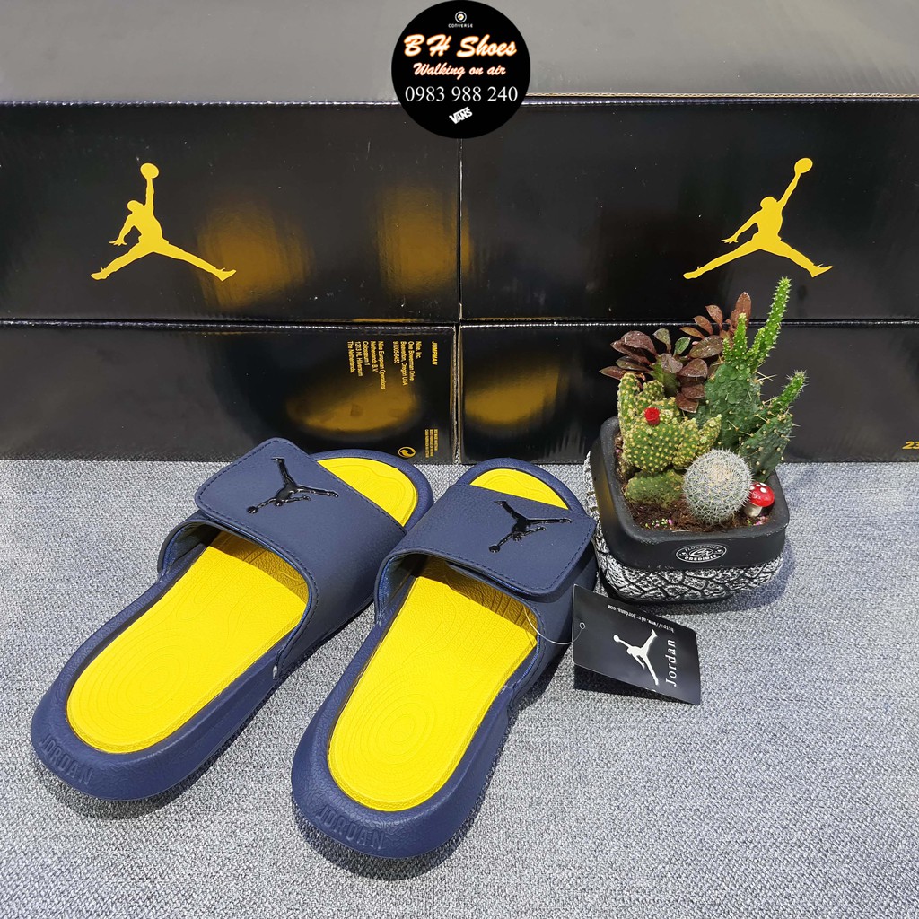 Dép JD Jordan bóng rổ FREE SHIP + hộp hãng + jordan đủ tem tag loại 1 đỏ lót đen quai ngang xé dán nam nữ. BH Slippers