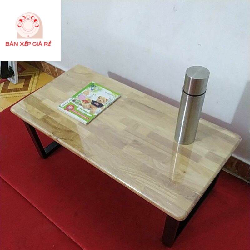 Bàn Gỗ Cao Su Chân Sắt 50*80*35