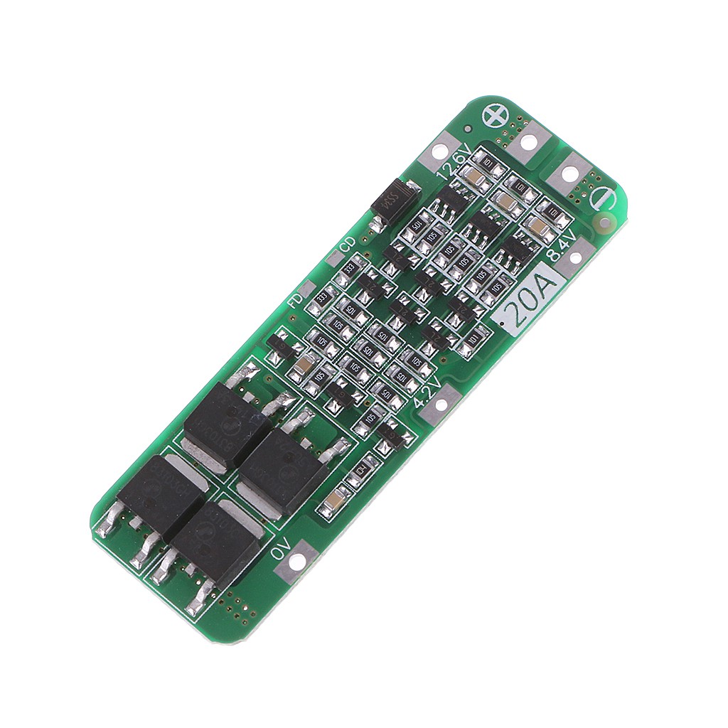 Bảng Mạch Bảo Vệ Sạc Pin Lithium 3S 20A 18650 Bms Pcb 12.6Vms