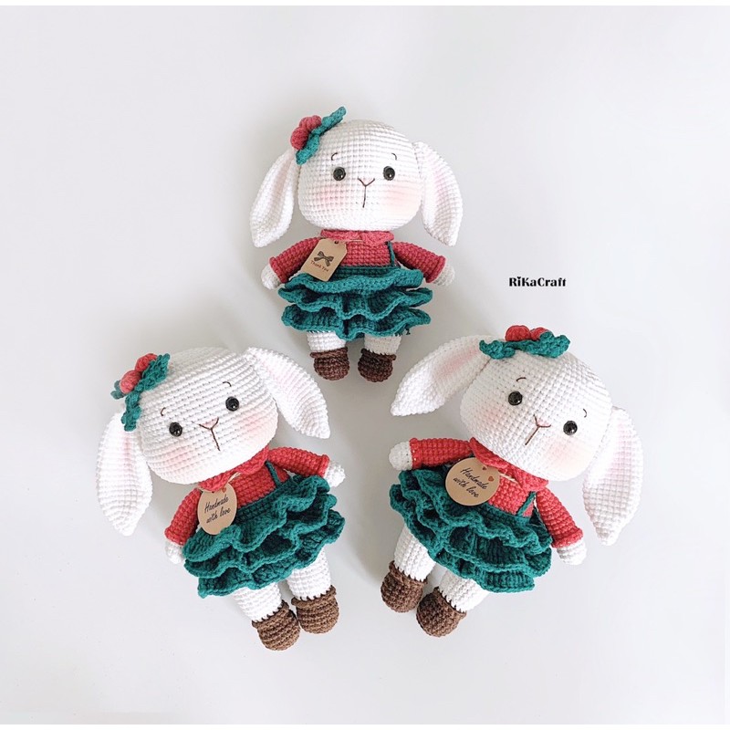 Thỏ giáng sinh móc len