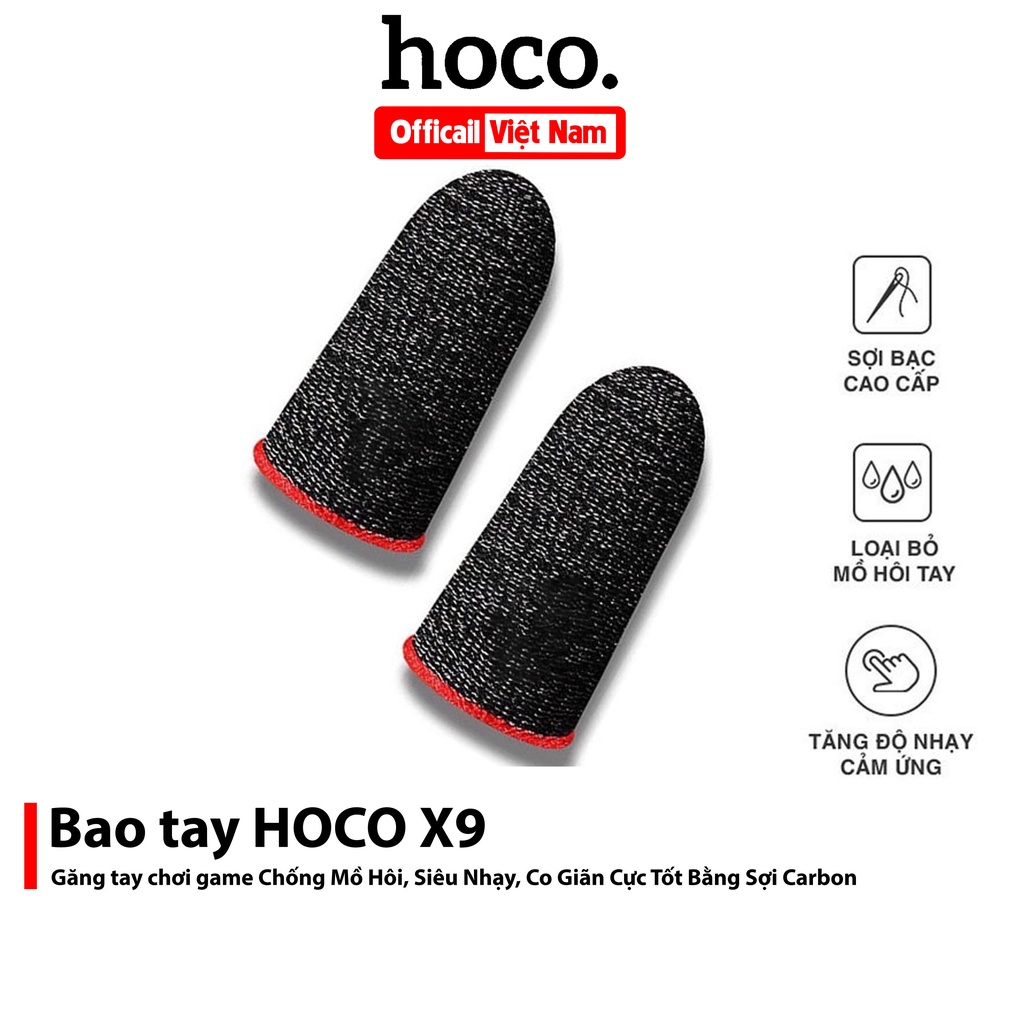 Găng tay HOCO X9 sợi bạc 24 kim cao cấp Chơi Game ff, Pubg, Liên Quân, Chống Mồ Hôi, Siêu Nhạy, Sợi carbon