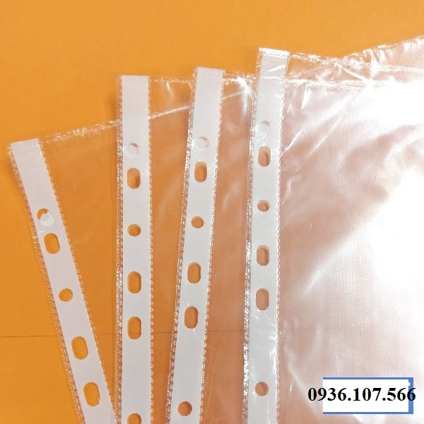 Xấp 100 cái Bìa 11 lỗ nilon A4 - File lá trong 11 lỗ