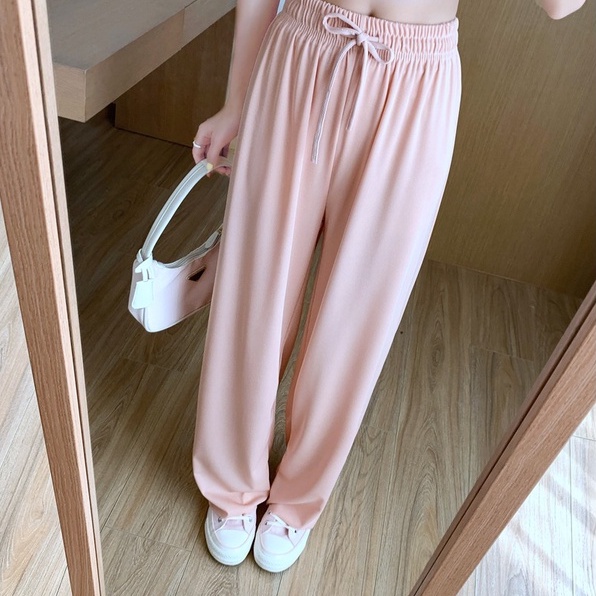 Quần nữ ZHELIHANGFEI dáng dài ống rộng cạp cao thời trang mùa hè