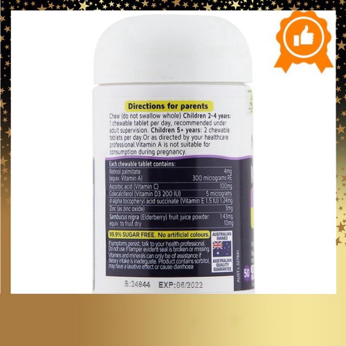 Nature's Way Kids Smart Immune Defence Chewables - Hỗ trợ tăng cường miễn dịch cho bé