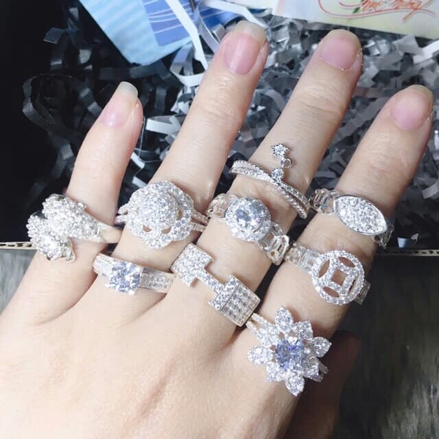 Nhẫn nữ bạc ta chữ H-Minh Tâm Jewelry