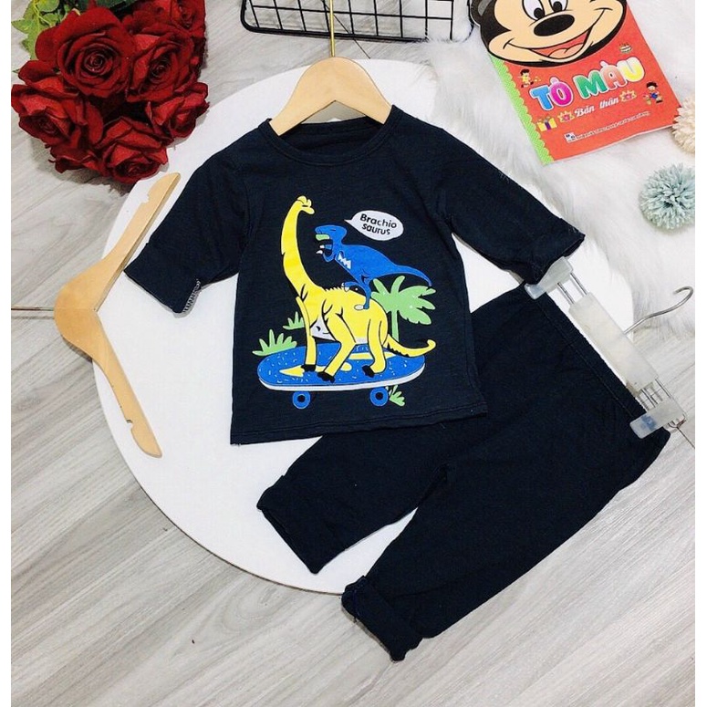 Bộ dài tay cotton bé trai 9-19kg