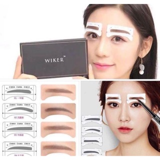 Hộp 40 cặp khuôn kẻ mày Wiker kèm chổi