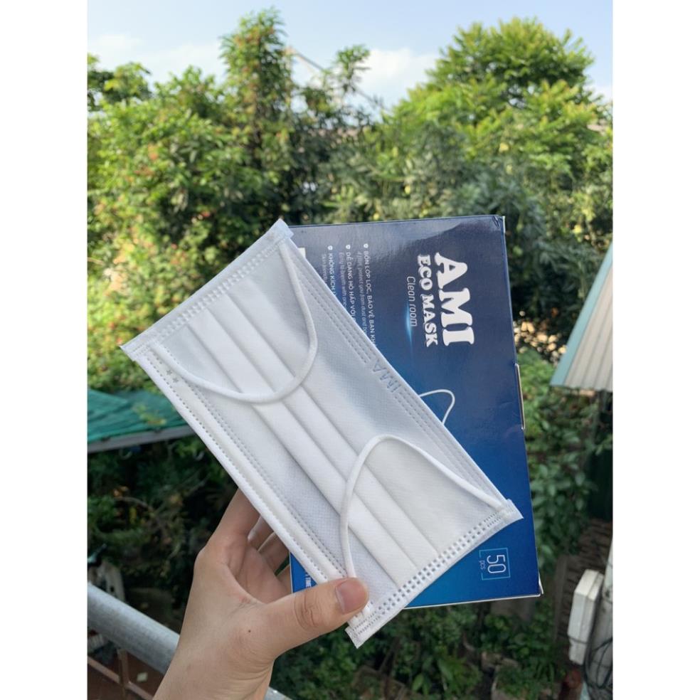 [ FreeShip ] Khẩu trang y tế AMI 4 lớp giấy kháng khuẩn hàng công ty túi 10 chiếc