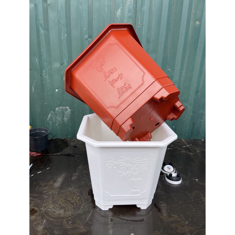 Chậu vuông TGA280 chính hãng BÌNH THUẬN dày dặn, trồng cây siêu bền, siêu đẹp,hàng sẵn kho