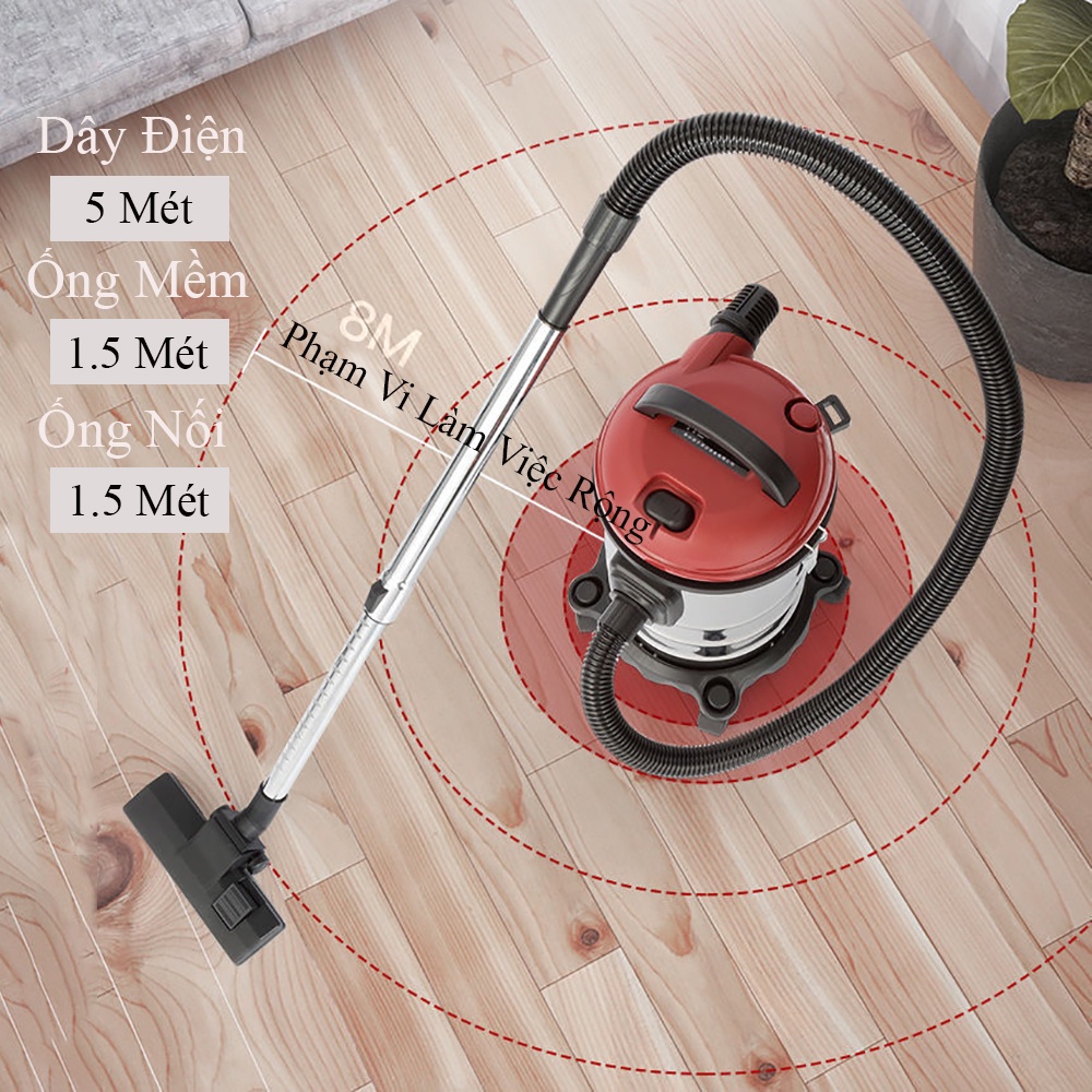 Máy hút bụi công nghiệp cao cấp đa năng dung tích 18L hút khô, hút nước, thổi sấy chống nước rò rỉ. Bảo hành 3 năm.