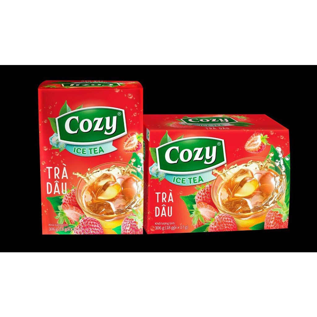 Trà Cozy HƯƠNG DÂU HÒA TAN hộp 18 gói x 15gam