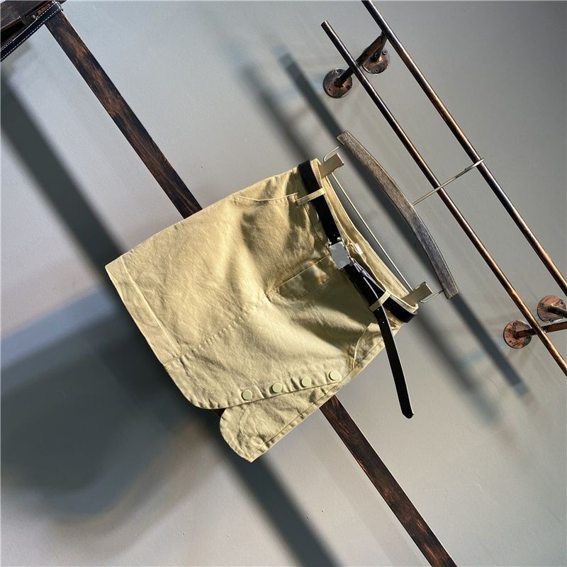 Jiashucheng Chân Váy Ngắn Lưng Cao Màu Trơn Cài Nút Thời Trang Mùa Hè Hàng Mới Đơn Giản Dễ Phối Đồ Dành Cho Bạn Nữ