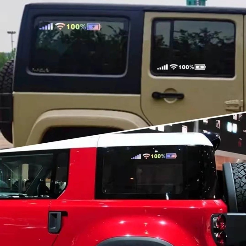 Miếng Dán Trang Trí Kính Chắn Gió Xe Hơi Lazer WiFi Hình Logo Điện Thoại Nhiều Màu