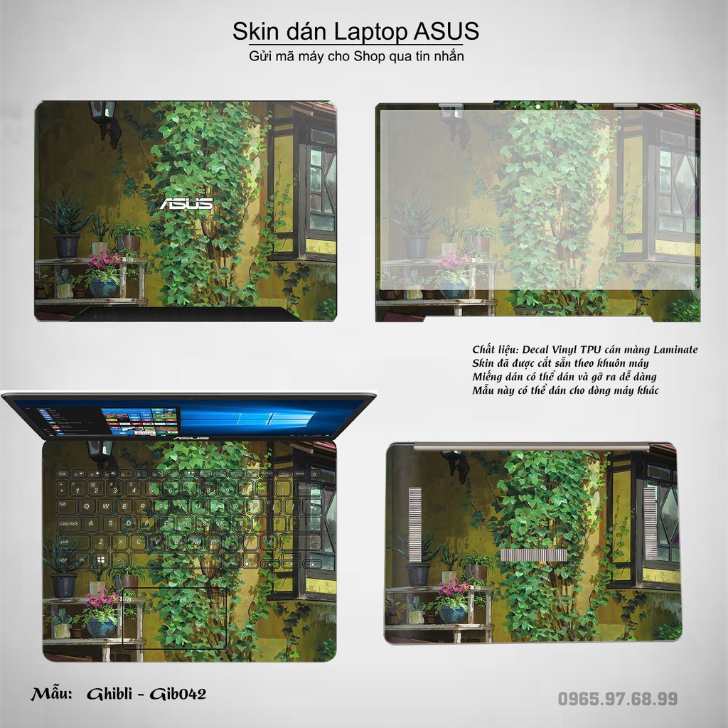 Skin dán Laptop Asus in hình Ghibli Nhật Bản (inbox mã máy cho Shop)