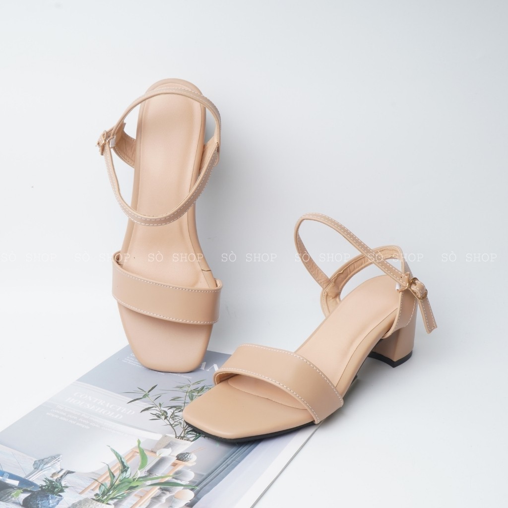 Giày Sandal Mũi Vuông Cao Cấp Bản Ngang Tôn Giáng Dễ Phối Đồ - Bigsize