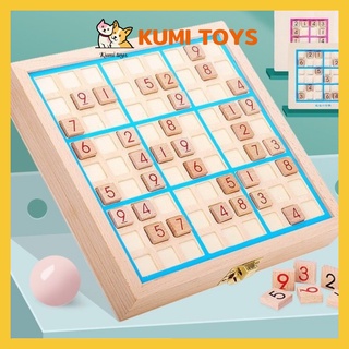 Đồ chơi giáo dục Sudoku bằng gỗ loại đẹp cho bé phát triển toán học Kumi toys