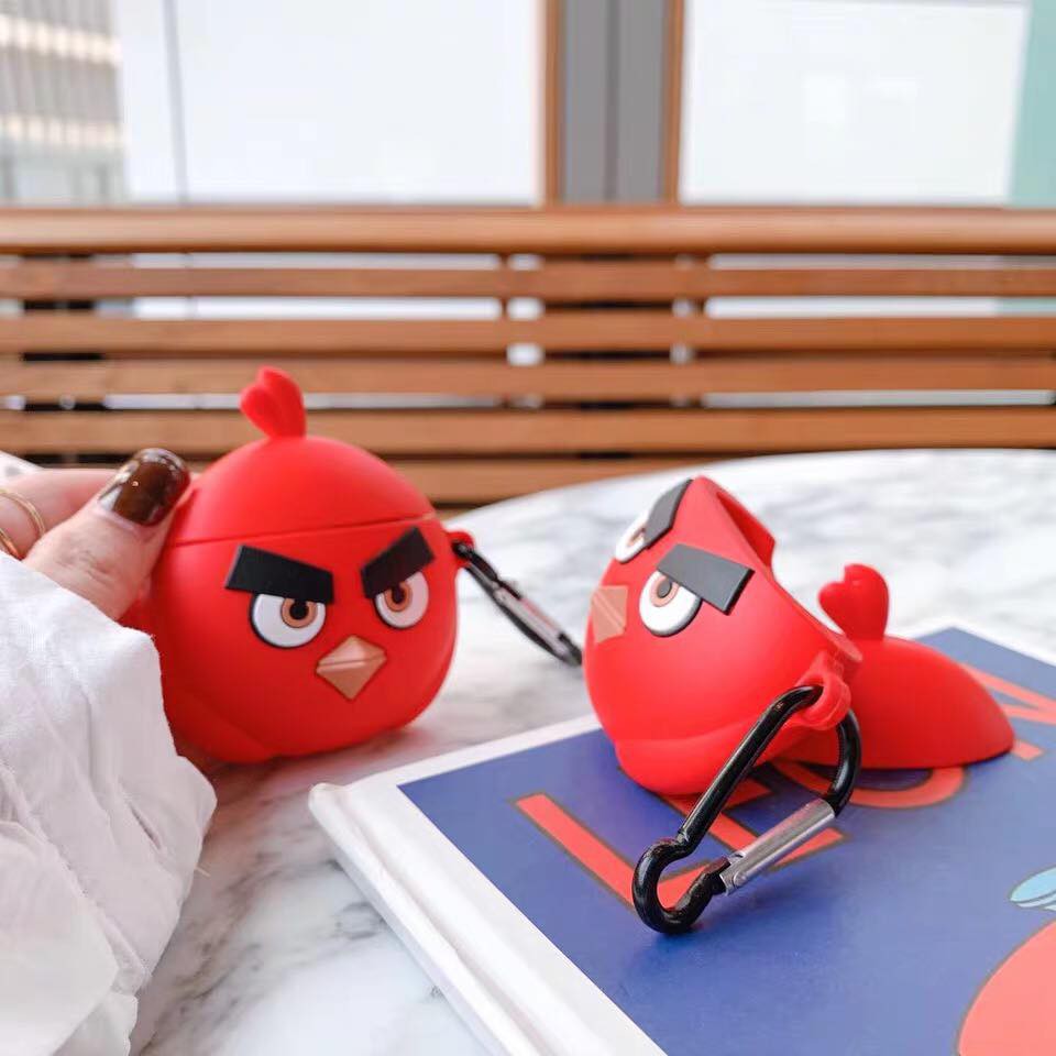 Bao bảo vệ tai nghe Apple Airpods silicon hình Angry Birds - PK318