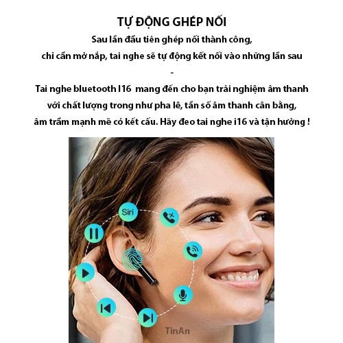 Tai Nghe Không Dây Kết Nối Bluetooth INPHIC i16 Cho Smartphone, Android, IOS, Máy Tính Bảng, Laptop