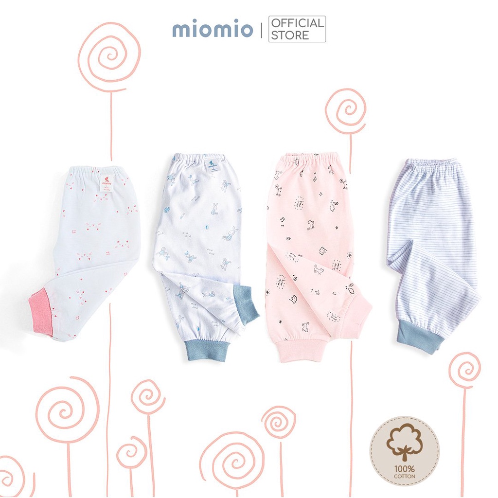 Quần Sơ Sinh Dài Rã Đáy Bo MIOMIO - Cho Bé Trai, Bé Gái (Từ 0-24 tháng), Vải Cotton