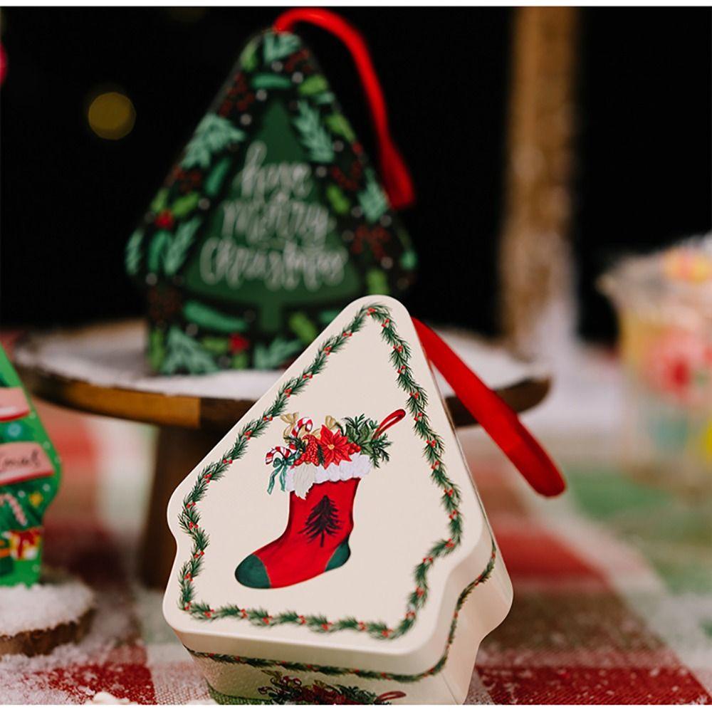 KUNHEV Christmas Tinplate Boxes NEW Home Decorations New Year Biscuit Storage Jar