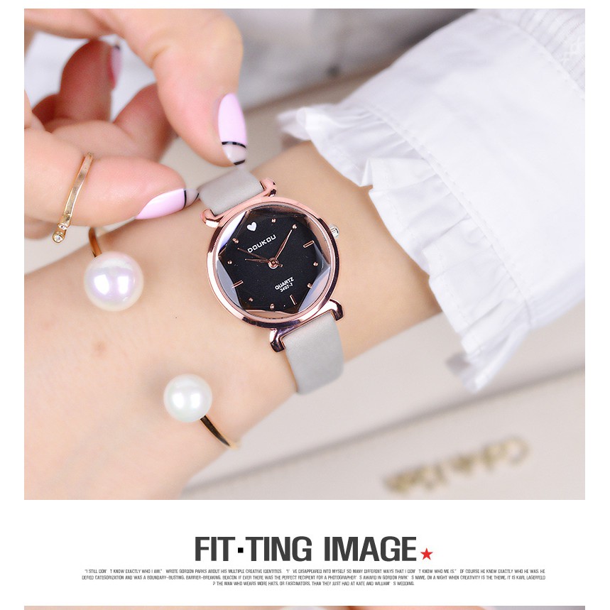 [CÓ VIDEO - ẢNH THẬT] Đồng hồ nữ DouKou 71139 dây da lộn cao cấp | BigBuy360 - bigbuy360.vn