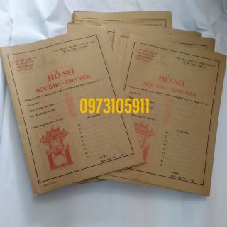 10 bộ hồ sơ học sinh ,sinh viên