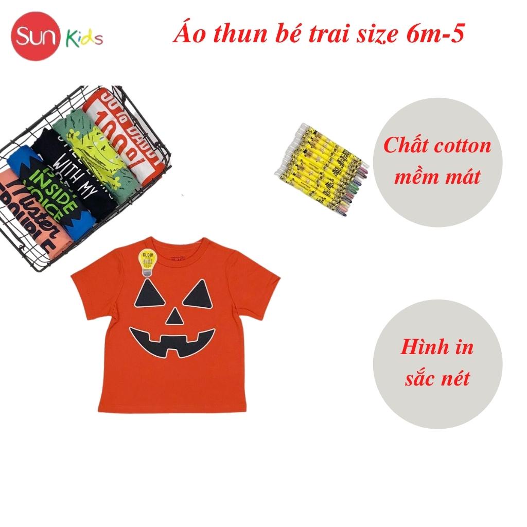 Áo thun bé trai xuất xịn, áo phông cho bé trai, chất cotton, size 6m-5 tuổi - SUNKIDS