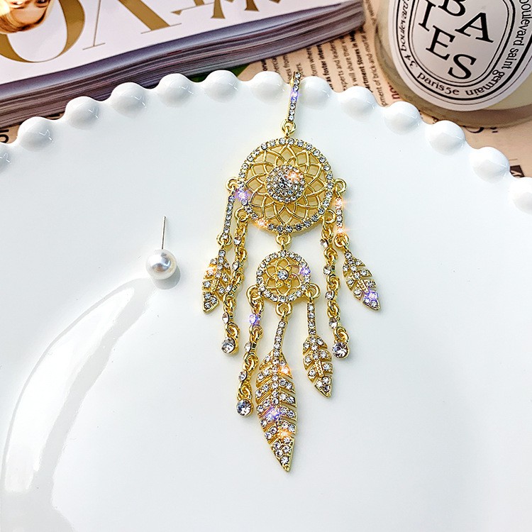 Bông tai Dream Catcher tua ngọc cổ tích_M1088