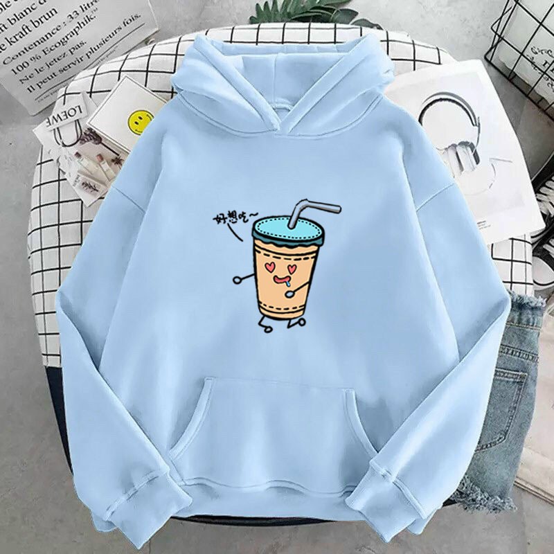 Áo hoodie nam nữ nỉ ngoại in hình Ly Trà Sữa, chất nỉ dày dặn, nón 2 lớp, hợp làm áo cặp William - DS104