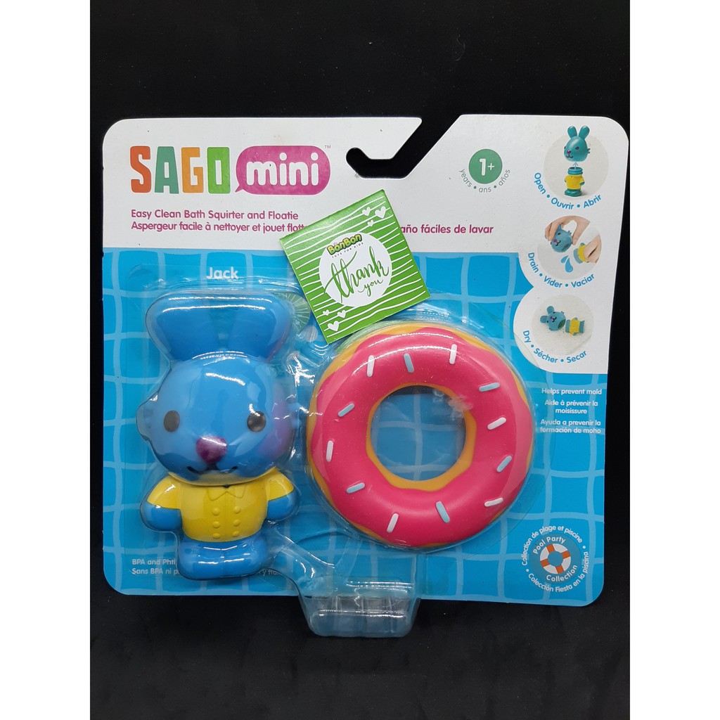 Set 4 nhân vật đồ chơi phun nước nhà tắm cho bé - Sago Mini - Fullbox