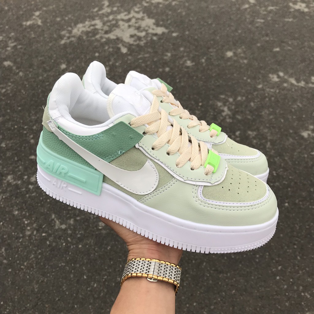 Giày af1 shadow air force 1 xanh ngọc, xanh mint, xanh cốm full box