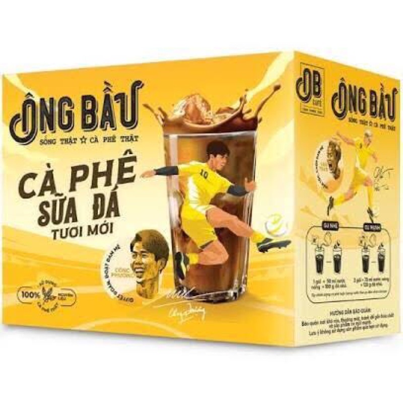 Cà Phê Sữa Đá Tươi Ông Bầu Mới Hộp 240g/10 gói *24g