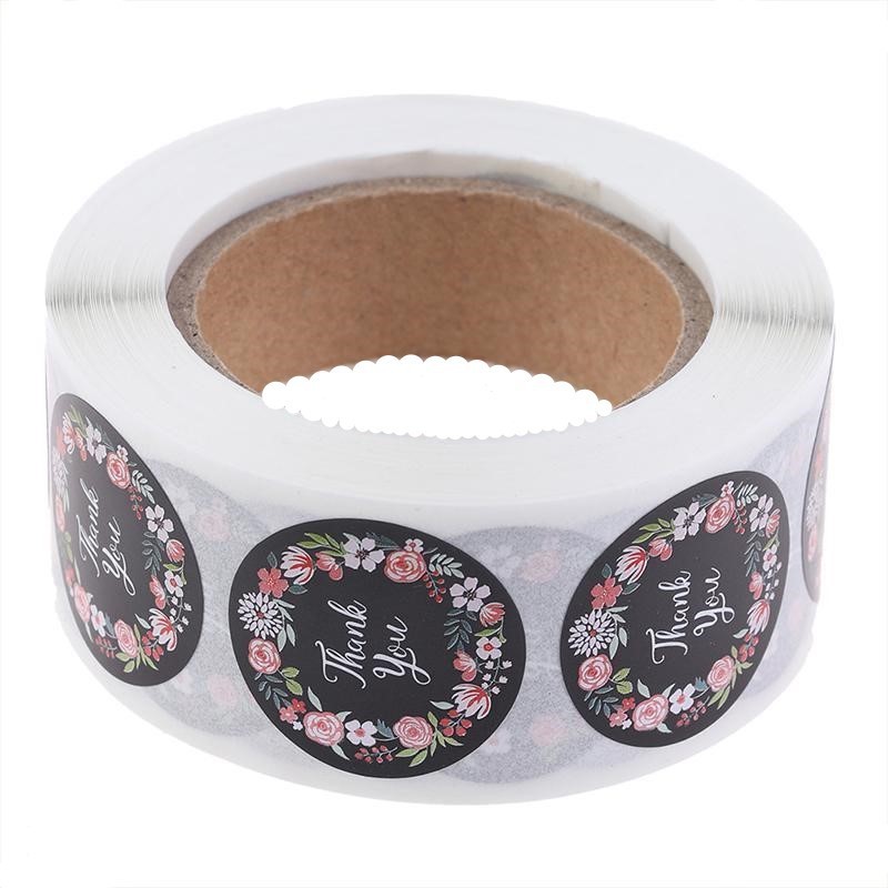 Cuộn 500 Stickers chữ Thank You đẹp dùng để trang trí